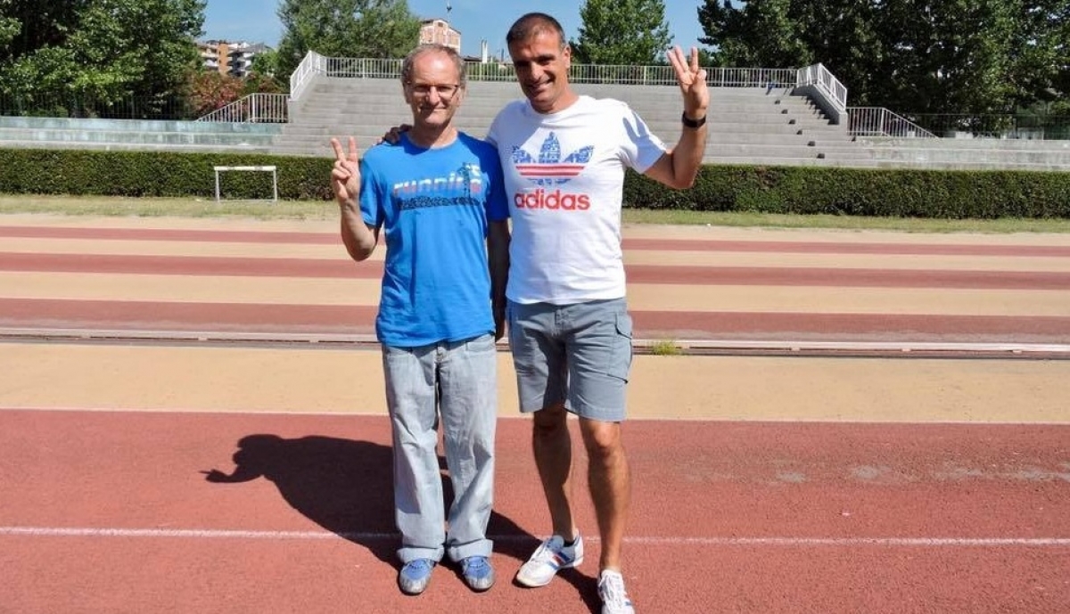 Il coach Massimo Grandinetti con Luca Grandinetti