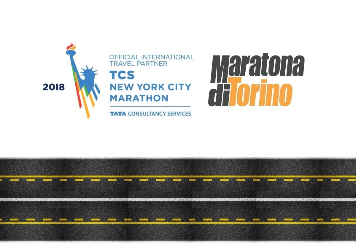 Loghi maratona di New York e Torino